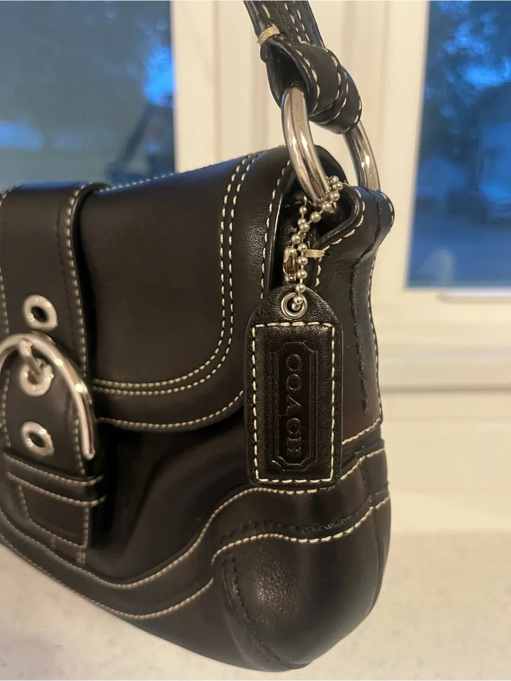 Authentic Coach Black Leather Soho Shoulder Bag